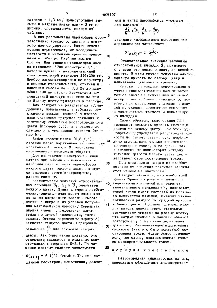 Газоразрядная индикаторная панель (патент 1609357)