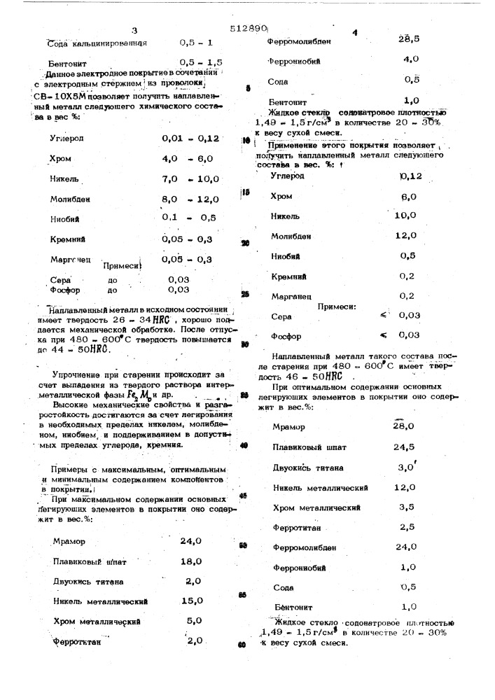 Электродное покрытие (патент 512890)