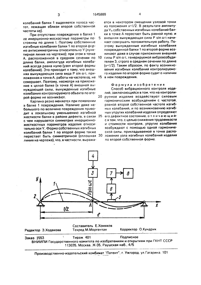 Способ вибрационного контроля изделий (патент 1645889)