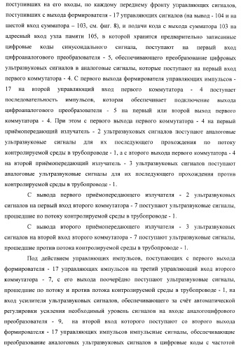 Устройство для определения объемного расхода контролируемой среды в трубопроводе (патент 2367912)