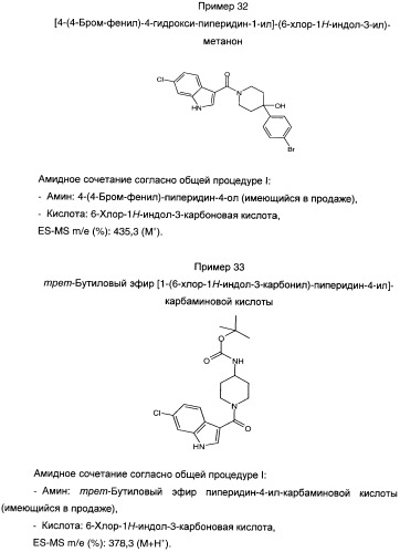 Производные индол-3-ил-карбонил-пиперидина и пиперазина (патент 2422442)