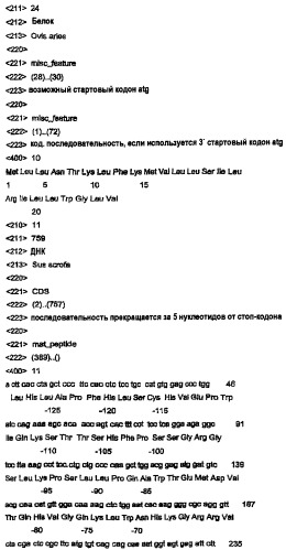 Нуклеотидные и аминокислотные последовательности факторов яйцеклеток для изменения роста яичниковых фолликулов in vivo или in vitro (патент 2270862)