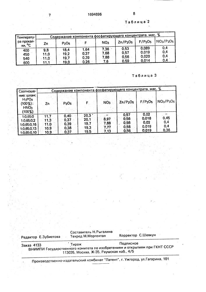 Способ получения фосфатирующего концентрата (патент 1694696)