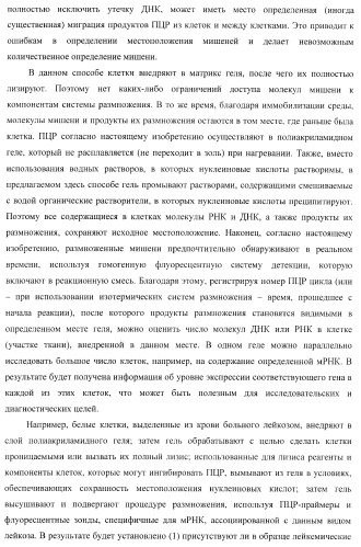 Бесконтактные способы обнаружения молекулярных колоний, наборы реагентов и устройство для их осуществления (патент 2394915)