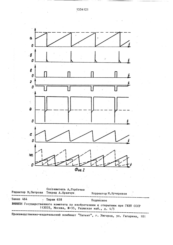 Генератор пилообразного напряжения (патент 1554121)