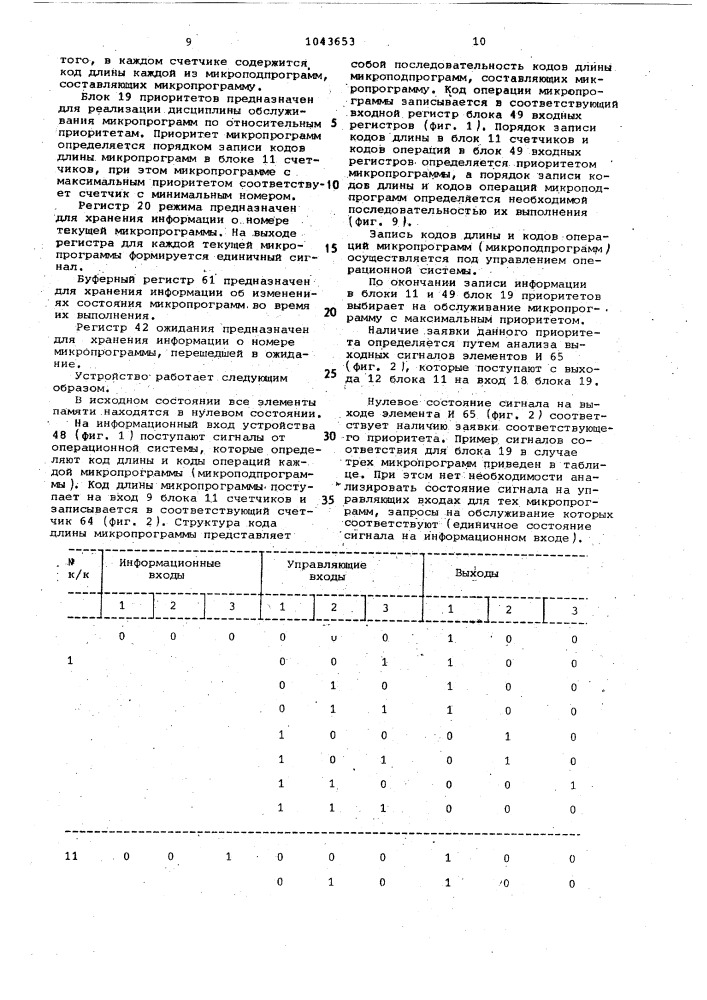 Микропрограммное устройство управления (патент 1043653)