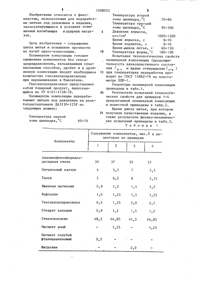 Полимерная пресс-композиция (патент 1208052)