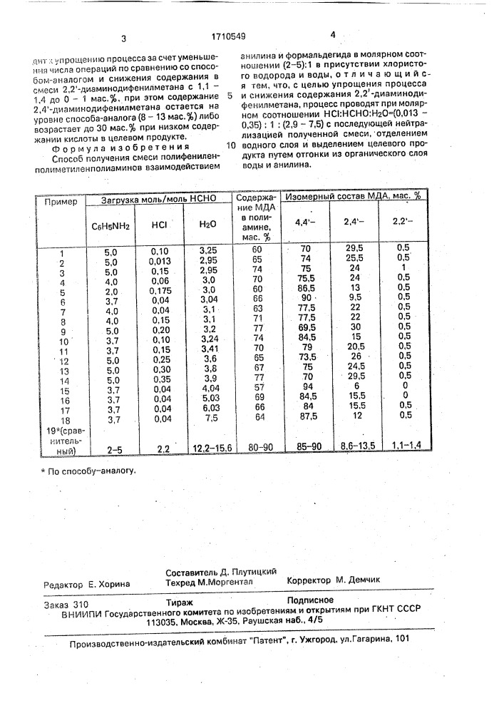 Способ получения смеси полифениленполиметиленполиаминов (патент 1710549)