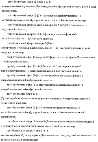 Производные 2-сульфанилбензимидазол-1-илуксусной кислоты в качестве антагонистов crth2 (патент 2409569)