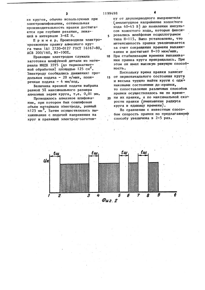 Способ электроэрозионной правки абразивного круга (патент 1199498)