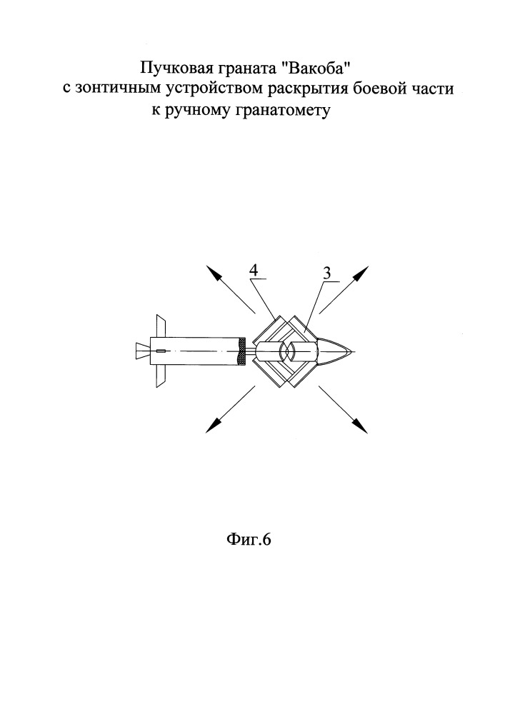 Пучковая граната "вакоба" с зонтичным устройством раскрытия боевой части к ручному гранатомету (патент 2649689)