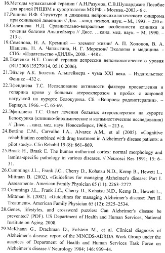 Способ профилактики развития и прогрессирования болезни альцгеймера на курортном этапе (патент 2496465)