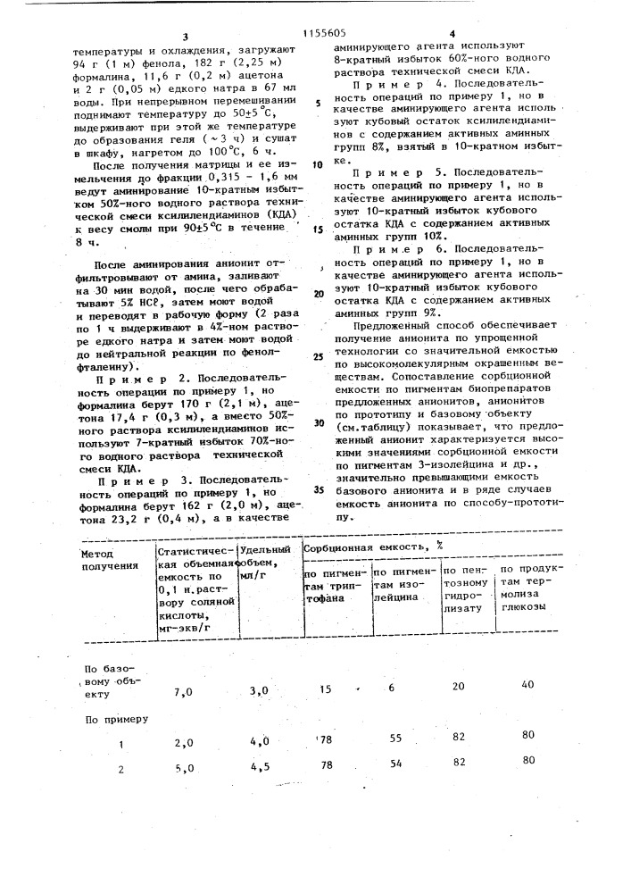 Способ получения анионита (патент 1155605)