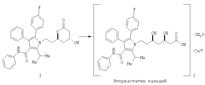 Способ получения фениламида 5-(4-фторфенил)-1-[2-((2r,4r)-4-гидрокси-6-оксотетрагидропиран-2-ил)этил]-2-изопропил-4-фенил-1h-пиррол-3-карбоновой кислоты (патент 2337905)