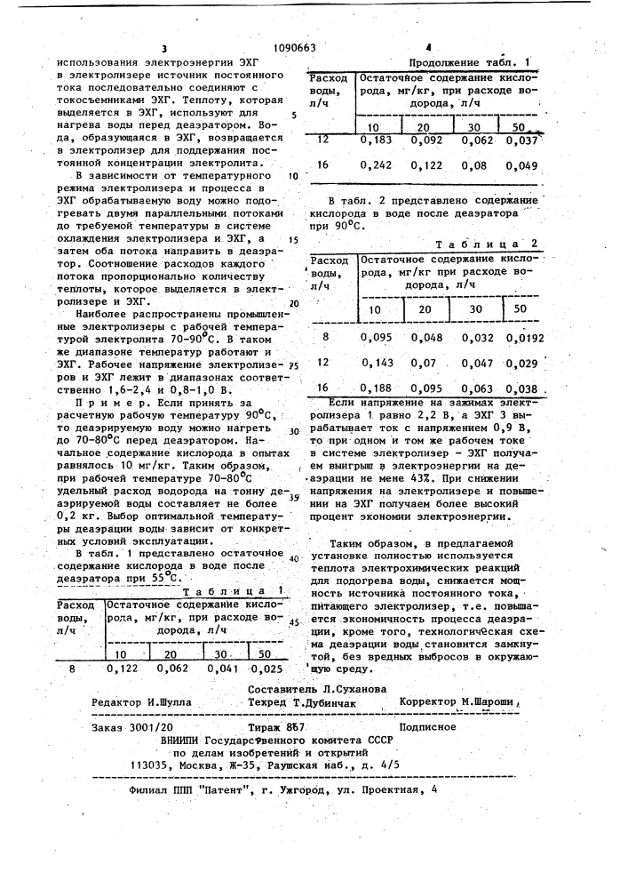 Установка для деаэрации воды (патент 1090663)