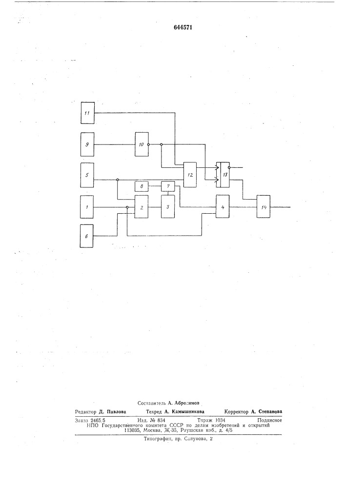 Устройство фиксации наличия металла в валках прокатной клети (патент 644571)