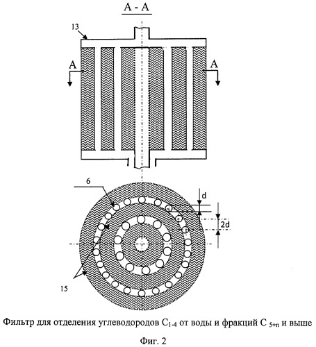 Установка для отделения углеводородов c1-4 от c5 и выше и воды (патент 2419480)