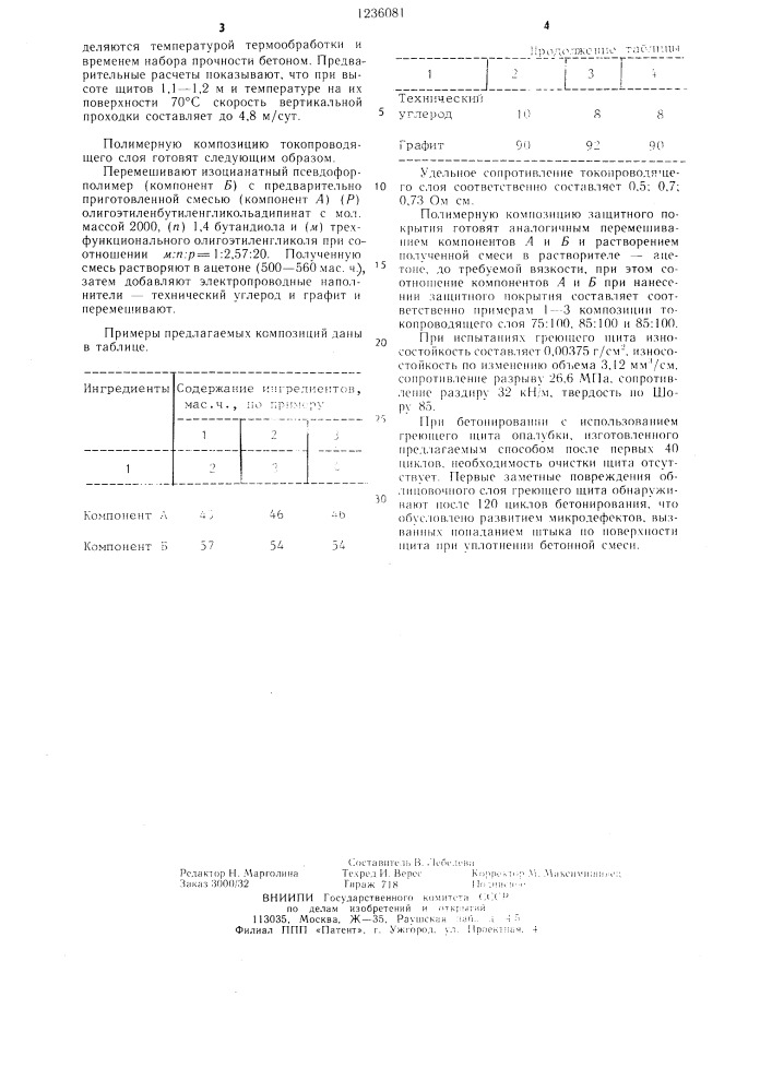 Способ изготовления греющего щита опалубки (патент 1236081)