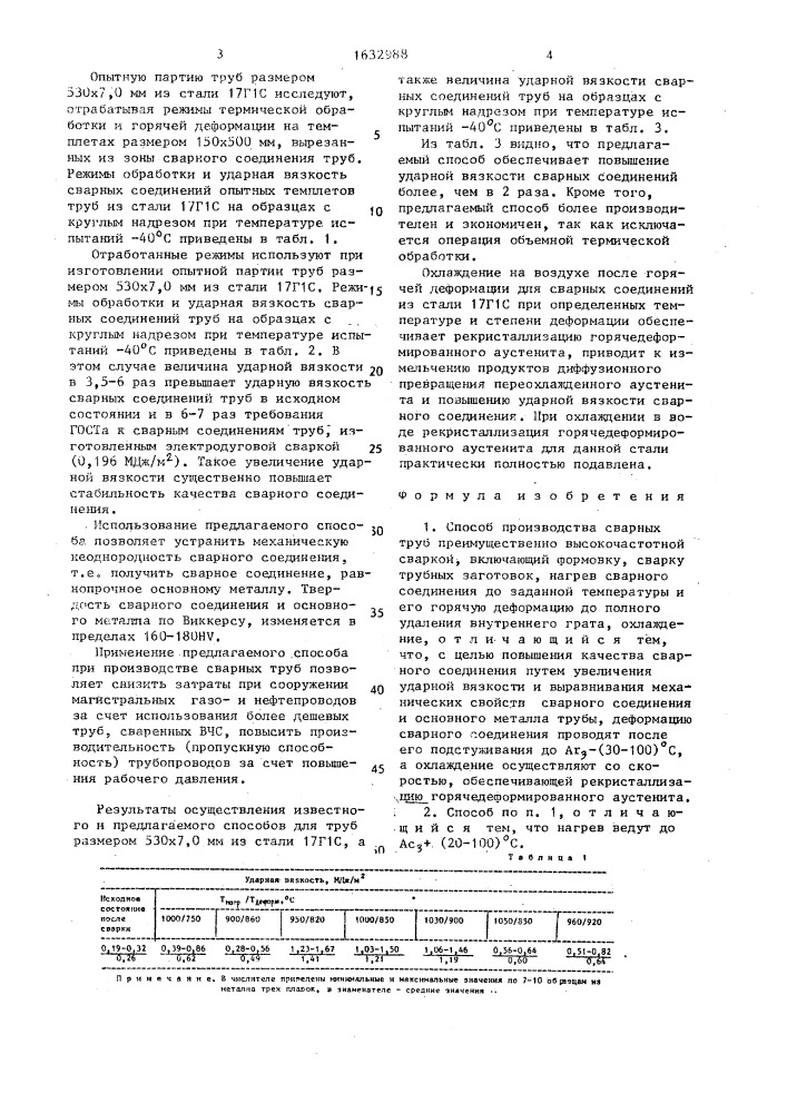 Способ производства сварных труб (патент 1632988)