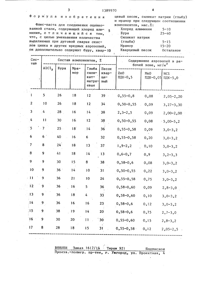 Флюс-паста для соединения оцинкованной стали (патент 1389970)