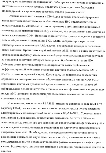 Химерные и гуманизированные антитела к cd44, которые опосредствуют цитотоксичность в отношении раковых клеток (патент 2487723)