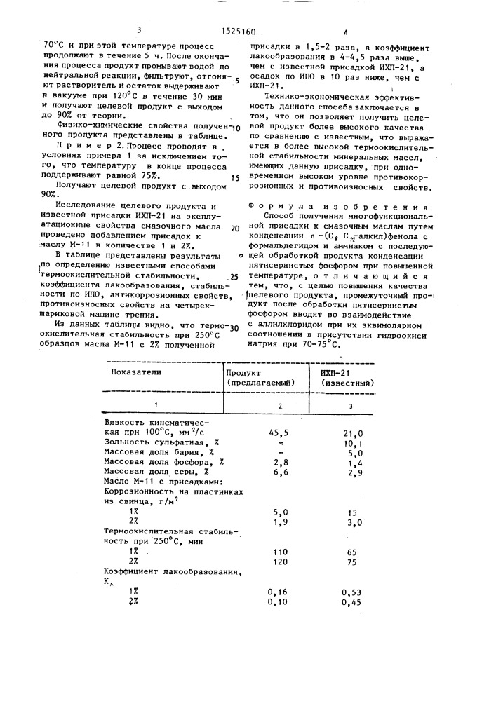 Способ получения многофункциональной присадки к смазочным маслам (патент 1525160)