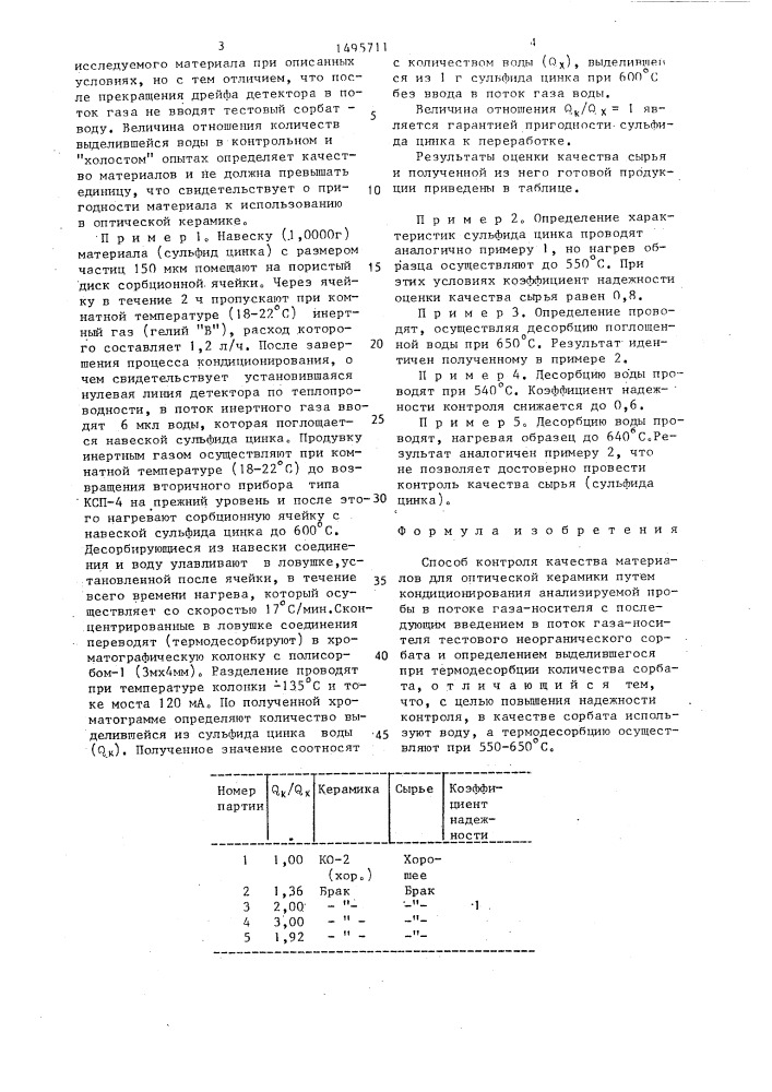 Способ контроля качества материалов для оптической керамики (патент 1495711)