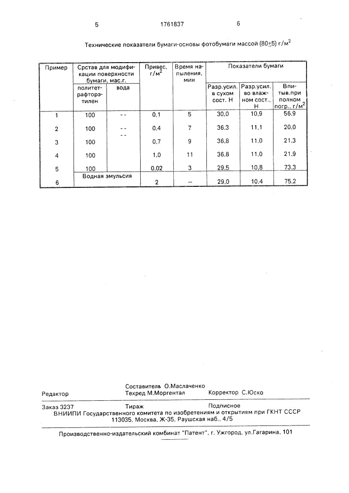 Способ модификации поверхности бумаги (патент 1761837)