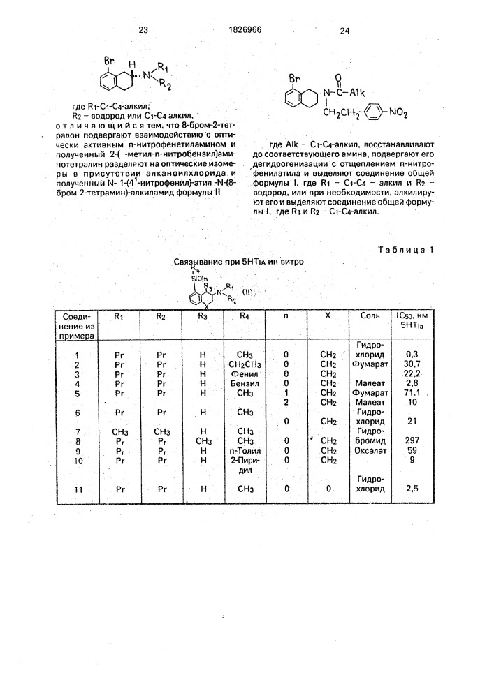 Способ получения оптически активного бромзамещенного 2- амино-1,2,3,4-тетрагидронафталина (патент 1826966)