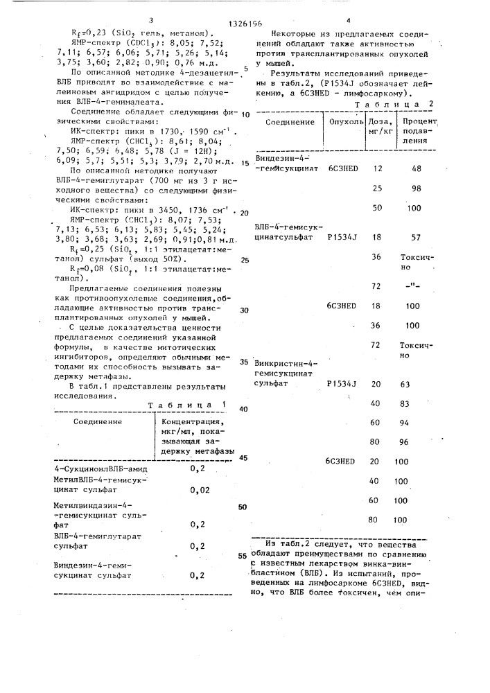 Способ получения производных сложных эфиров 4- дезацетилиндолдигидроиндолалкалоидов или их солей (патент 1326196)