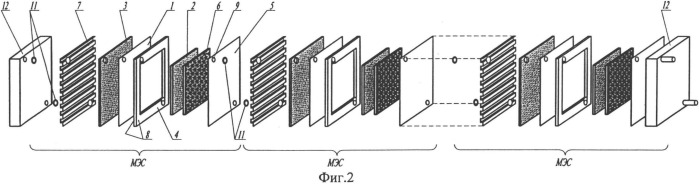 Топливный элемент и батарея топливных элементов (патент 2504868)