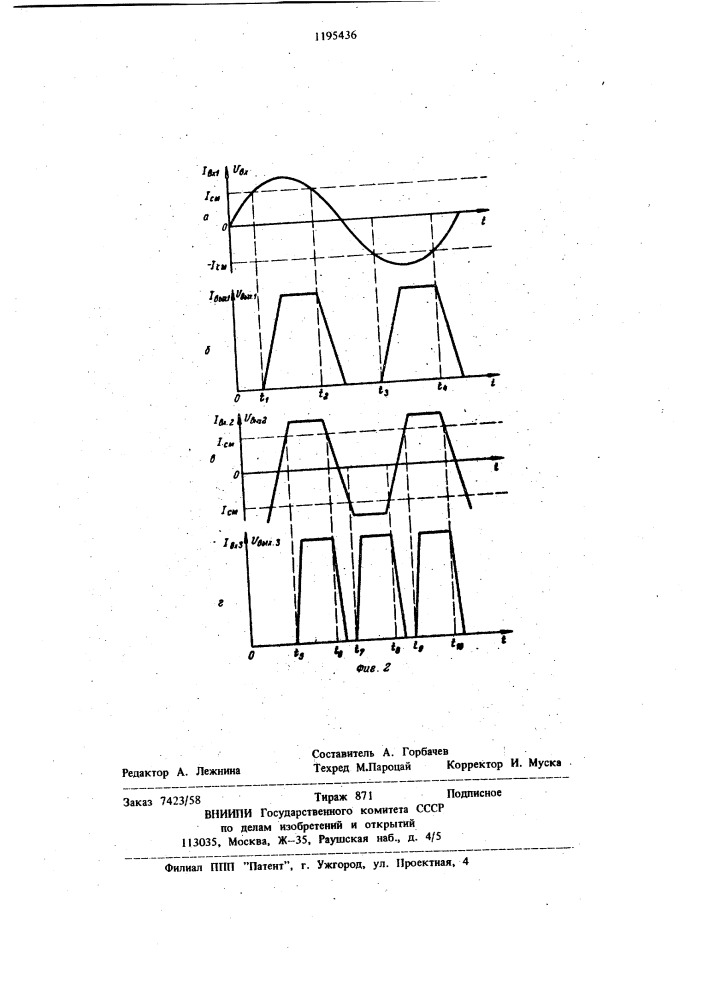 Формирователь импульсов (патент 1195436)