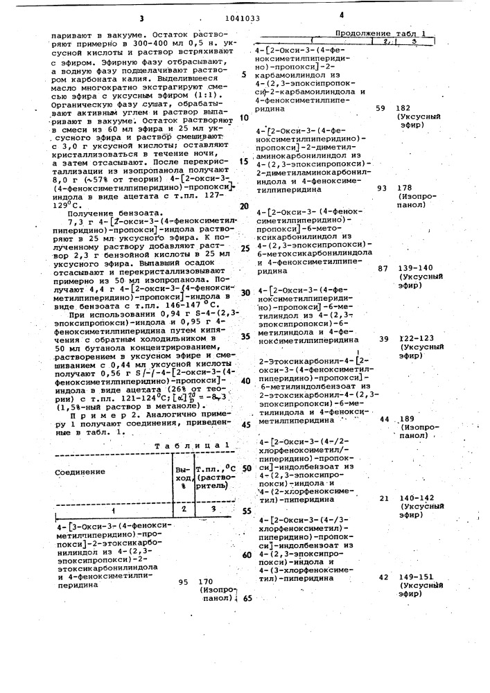 Способ получения производных аминопропанола или их солей (патент 1041033)