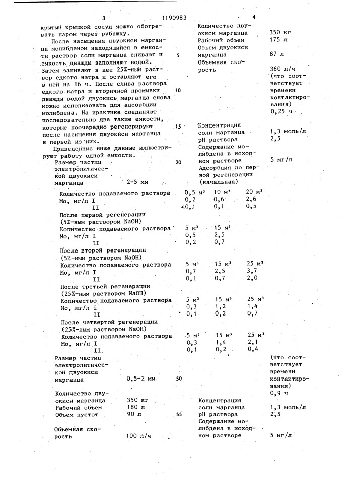 Способ очистки раствора сульфата марганца от примесей молибдена (патент 1190983)