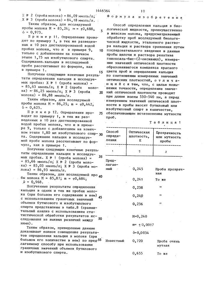 Способ определения кальция в биологической жидкости (патент 1446564)
