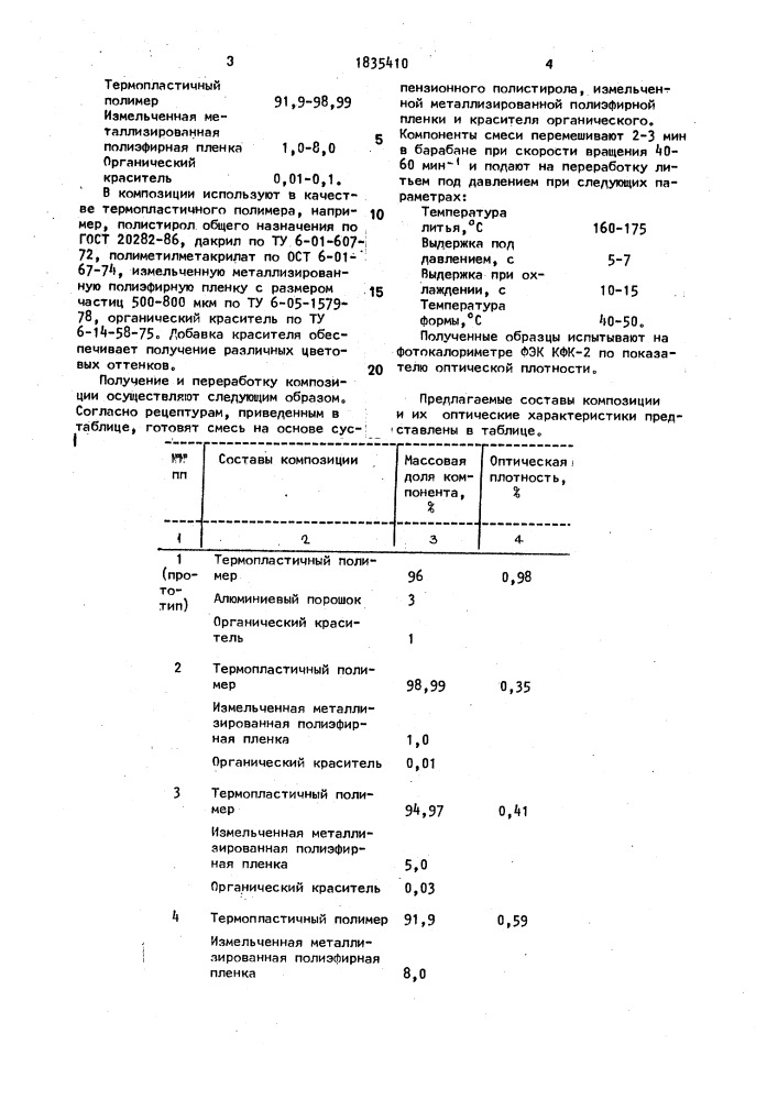 Термопластичная полимерная композиция (патент 1835410)