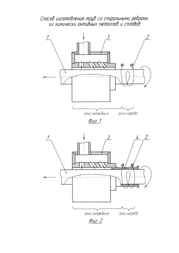 Способ изготовления труб со спиральными ребрами из химически активных металлов и сплавов (патент 2580777)