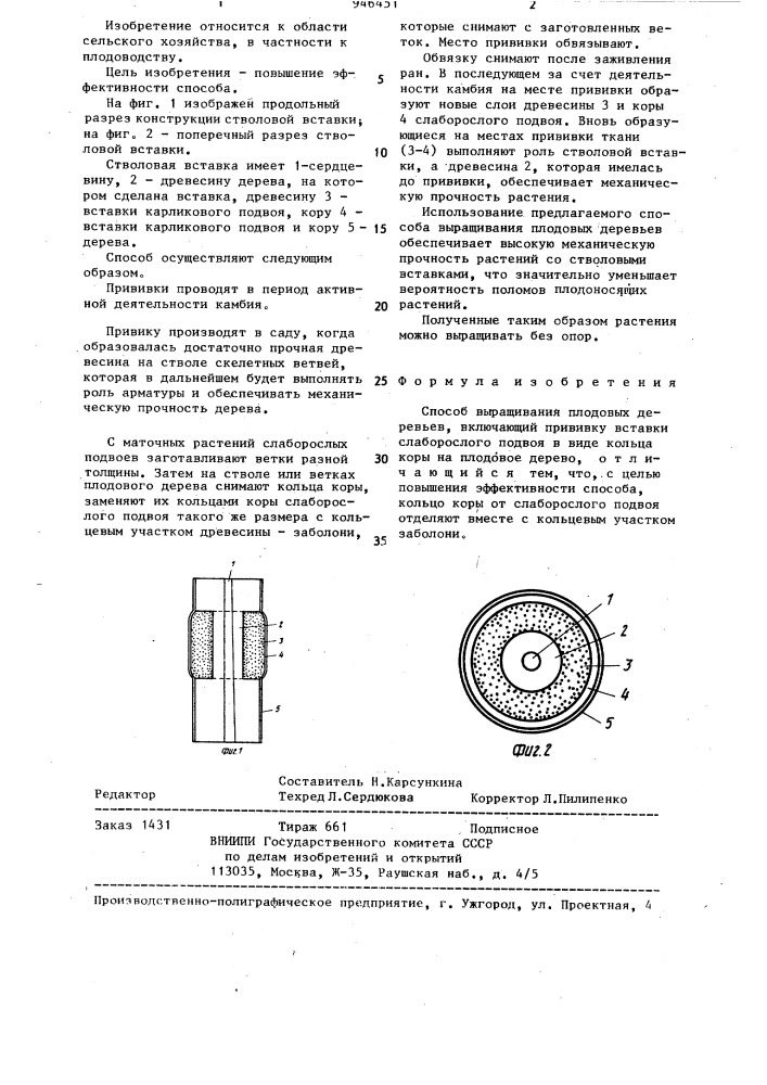 Способ выращивания плодовых деревьев (патент 946451)