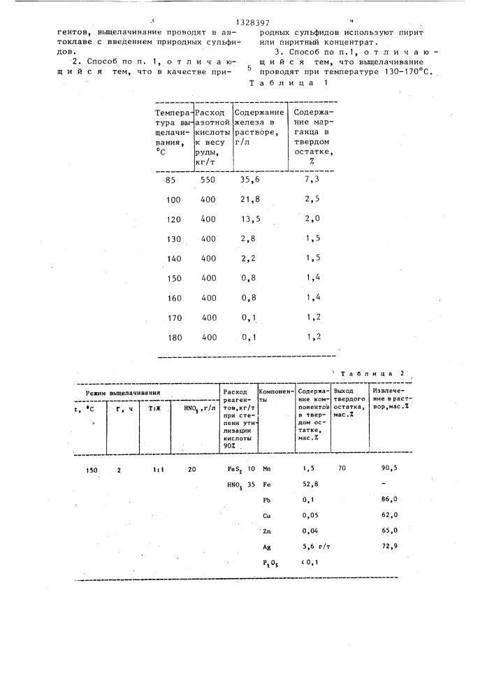 Способ переработки железомарганцевых руд (патент 1328397)