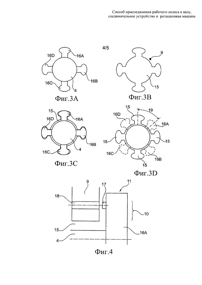 Способ присоединения рабочего колеса к валу, соединительное устройство и ротационная машина (патент 2659590)