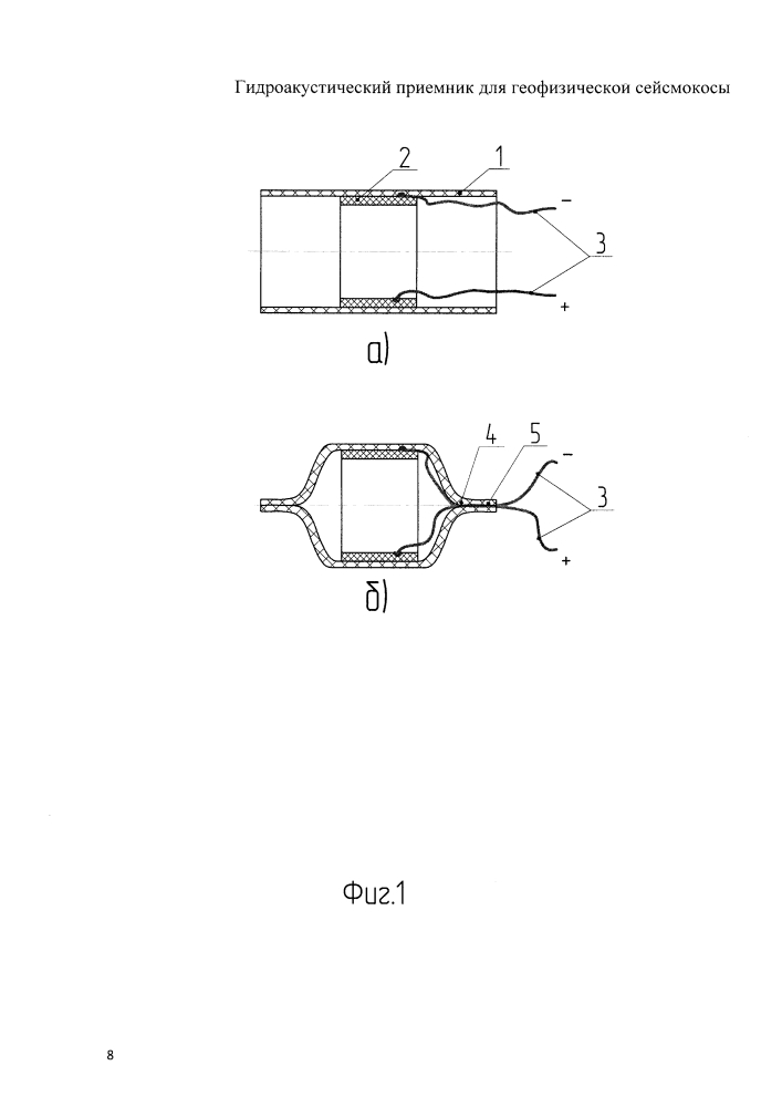 Гидроакустический приемник для геофизической сейсмокосы (патент 2626812)