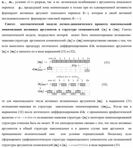 Способ формирования сквозного последовательного переноса в процедуре логического дифференцирования d/dn позиционных аргументов [mj]f(2n) с учетом их знака для формирования позиционно-знаковой структуры &#177;[mj]f(+/-)min с минимизированным числом активных в ней аргументов (варианты) (патент 2420869)