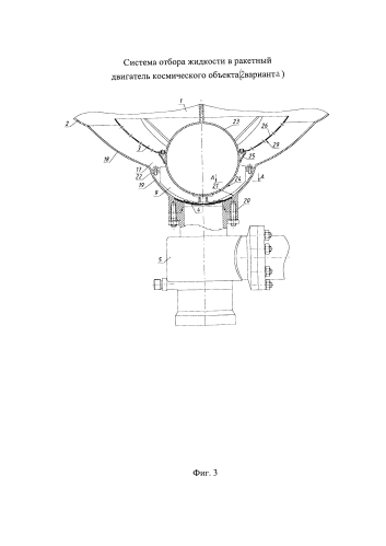 Система отбора жидкости в ракетный двигатель космического объекта (2 варианта) (патент 2591124)