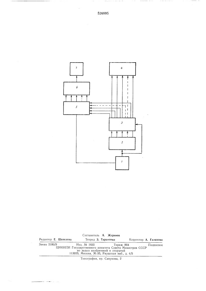 Устройство для получения тестов бесповоротных комбинационных схем (патент 526895)