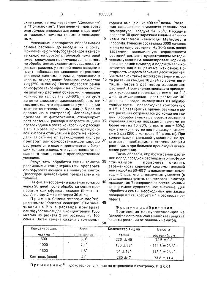 Средство защиты растений от галловых нематод (патент 1805851)