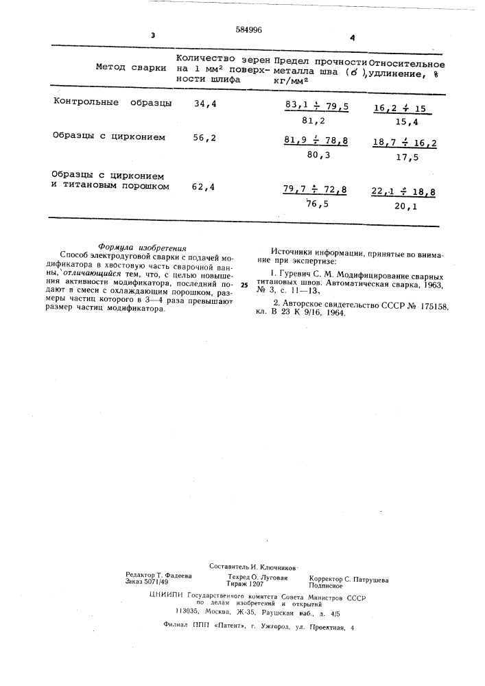 Способ электродуговой сварки (патент 584996)