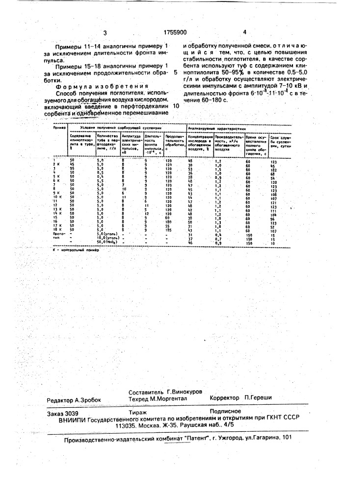 Способ получения поглотителя (патент 1755900)