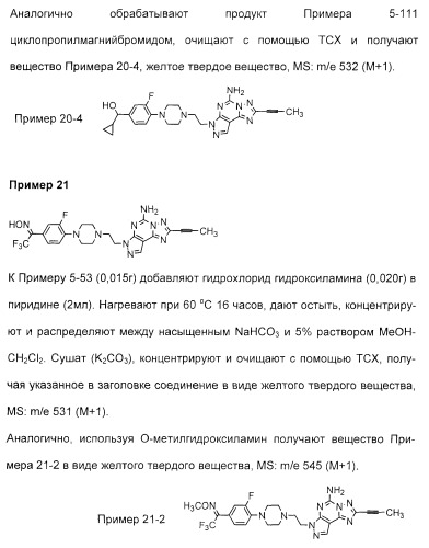 2-алкинил- и 2-алкенил-пиразол-[4,3-e]-1, 2, 4-триазоло-[1,5-c]-пиримидиновые антагонисты a2a рецептора аденозина (патент 2373210)