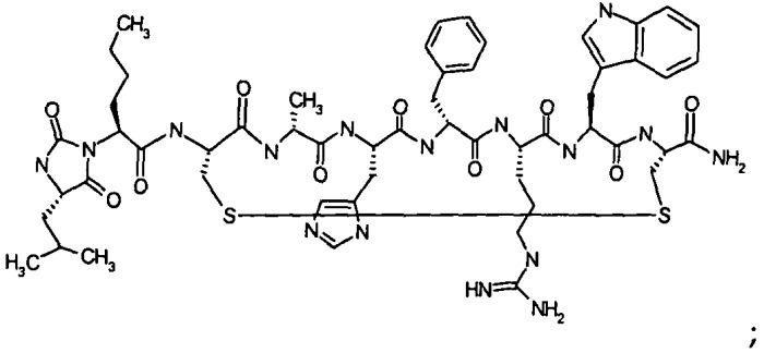 Лиганды меланокортиновых рецепторов, модифицированные гидантоином (патент 2450017)