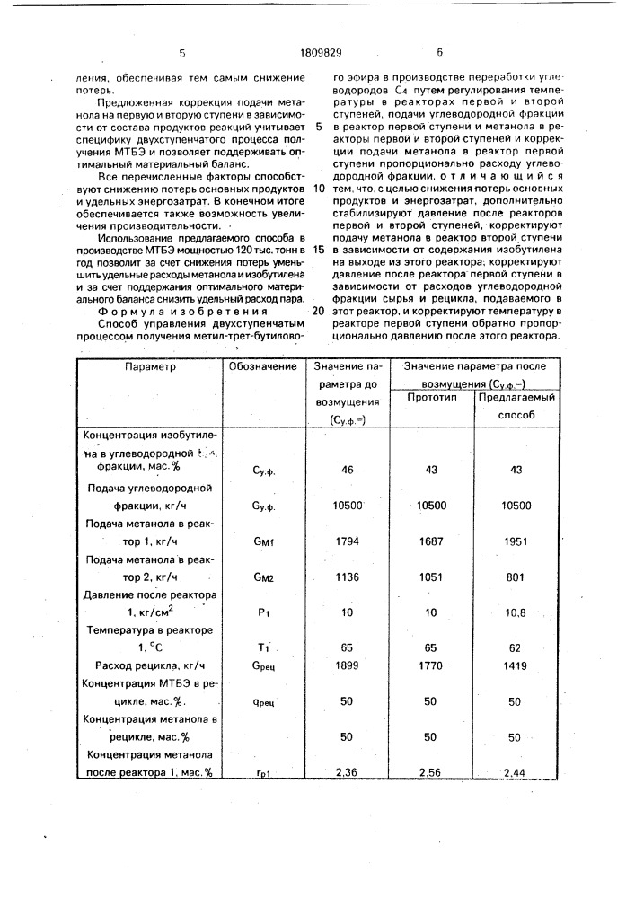 Способ управления двухступенчатым процессом получения метил- трет-бутилового эфира (патент 1809829)